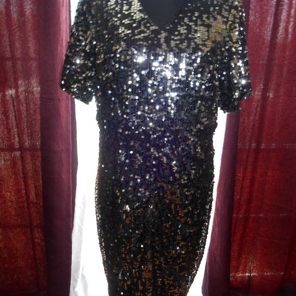 SHEIN SURPLICE NECK, BODYCONE SEQUINS DRESS